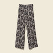 Pantalon large taille haute fluide creme femme