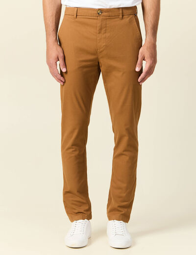 Pantalon slim Instinct chino marron homme