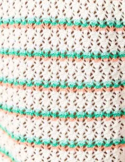 Débardeur tricot ajouré blanc femme