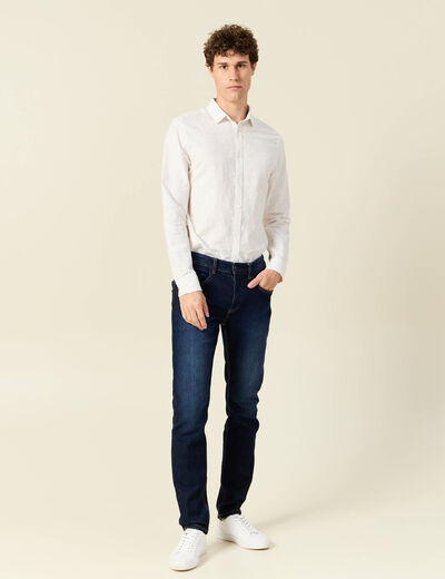 Chemise manches longues blanc homme