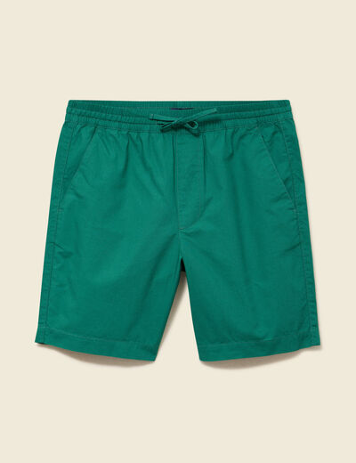 Bermuda en coton vert &eacute;meraude homme