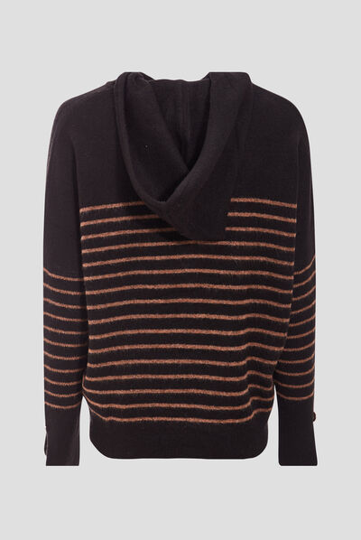 Pull manches longues noir femme