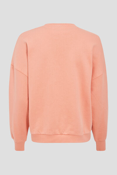 Sweat manches longues rose clair femme