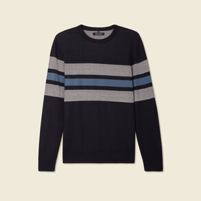 Pull manches longues bleu marine homme
