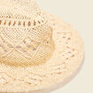 Chapeau de paille ajouré ecru femme