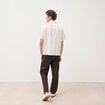 Col en maille coton manches courtes ecru homme