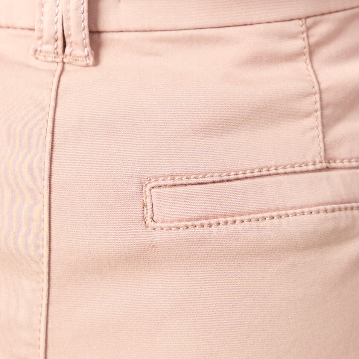 Chino cigarette 7/8&egrave;me taille haute rose clair femme