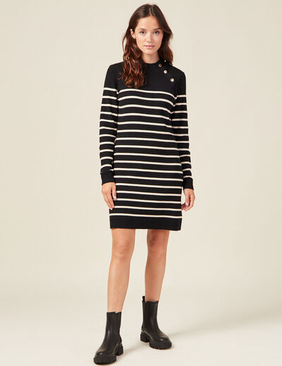 Robe pull éco-responsable noir femme