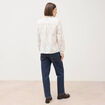Chemise en coton manches longues ecru femme