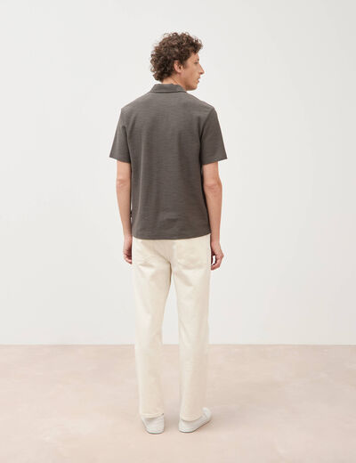Polo manches courtes vert fonc&eacute; homme