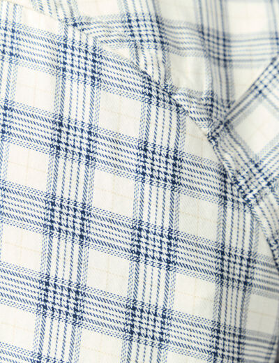 Chemise droite courte en coton ecru homme
