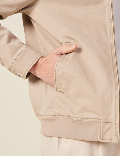 Blouson droit zippé sable homme
