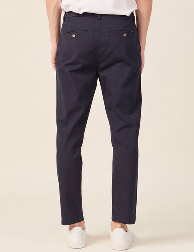 Pantalon chino 7/8ème bleu marine homme