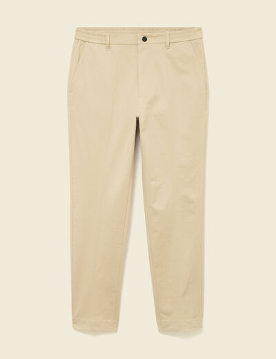 Pantalon chino stretch beige homme