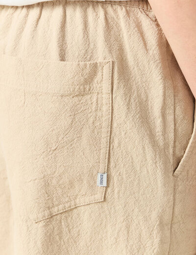 Bermuda droit à coulisse beige homme
