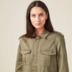 Veste droite poches àrabat vert kaki femme