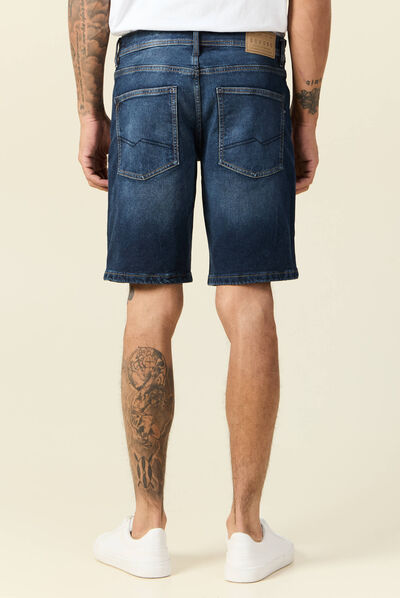 Bermuda confort ultra stretch denim brut homme