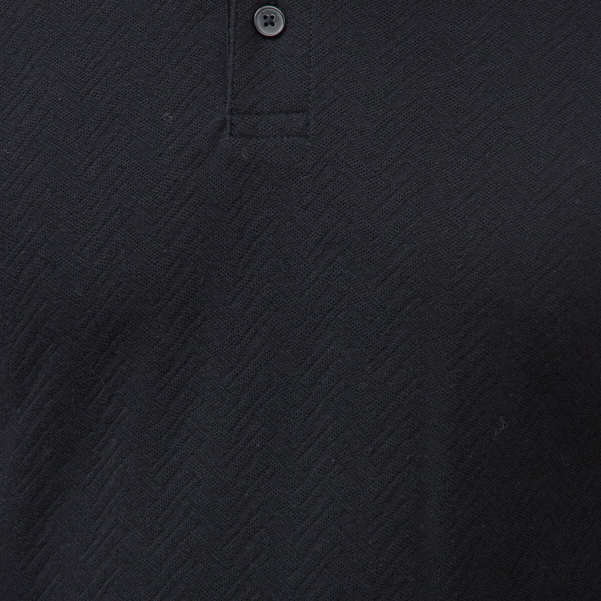 Polo droit en coton manches courtes noir homme