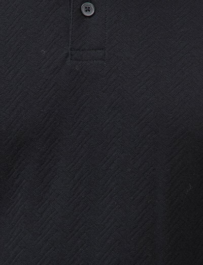 Polo droit en coton manches courtes noir homme