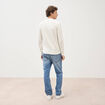Pull col rond manches longues ecru homme