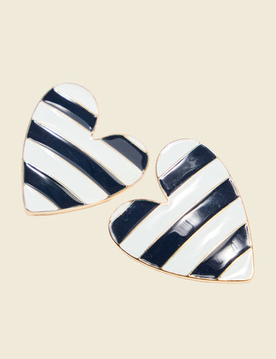 Boucles d'oreilles bleu marine femme