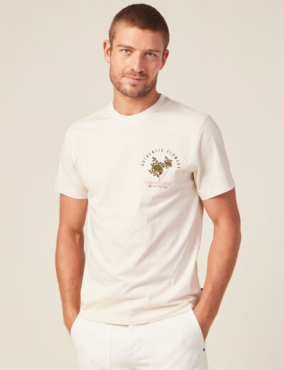 T-shirt manches courtes ecru homme