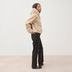 Blouson ample court col montant beige femme
