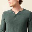 Pull manches longues vert kaki homme
