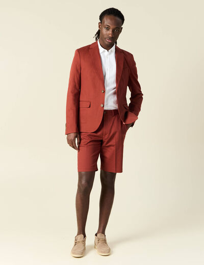 Bermuda droit marron cognac homme
