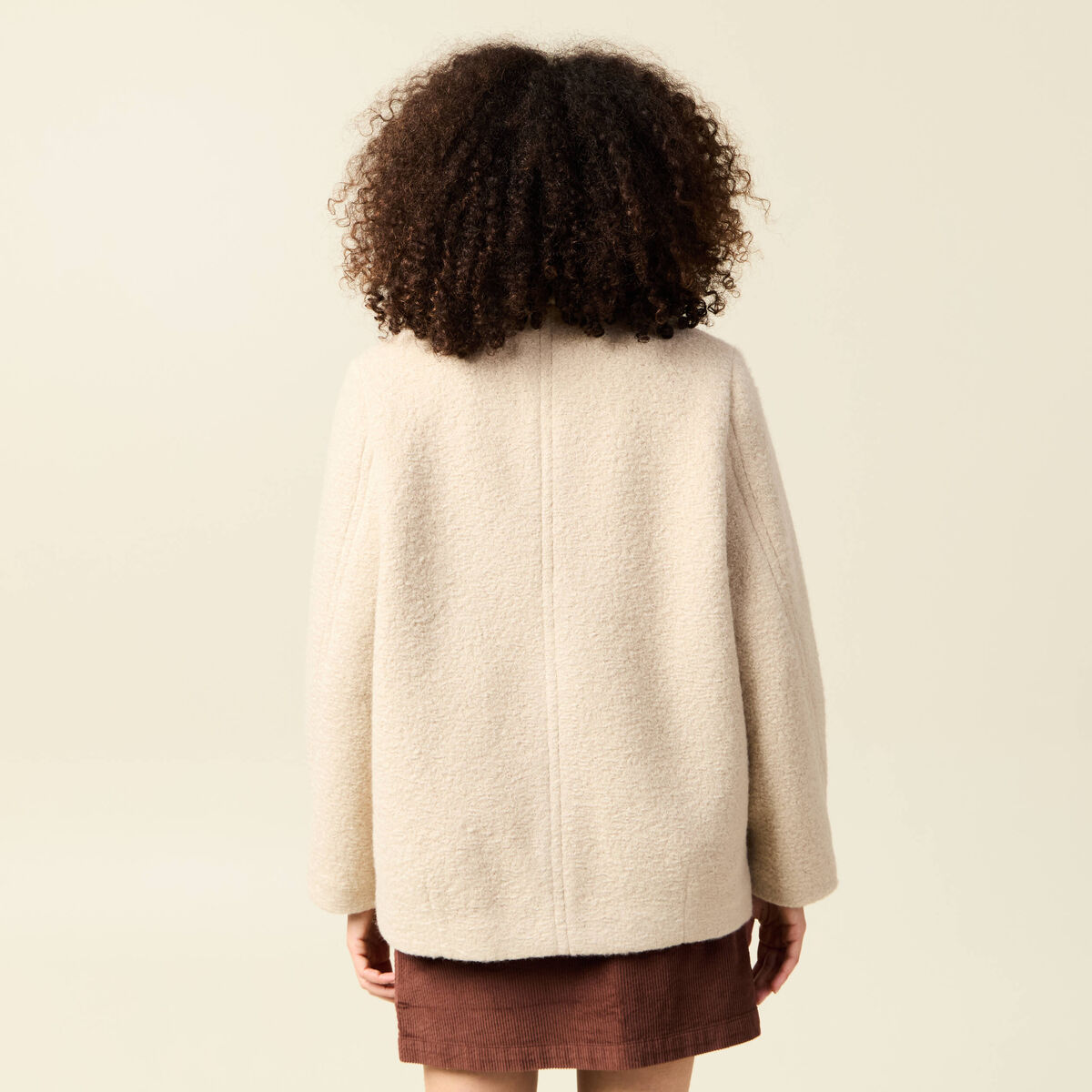 Caban oversize court beige femme