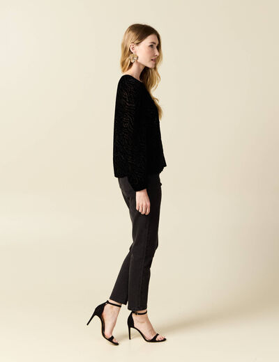 Chemise manches longues noir femme