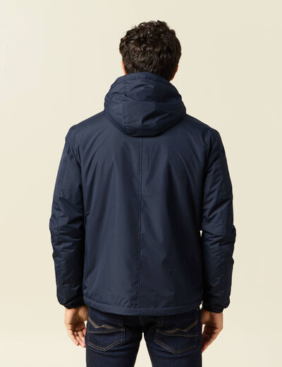 Parka courte droite effet polaire bleu marine homme
