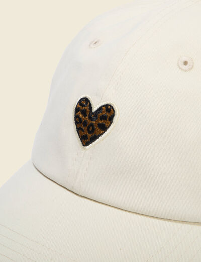 Casquette en coton ecru femme