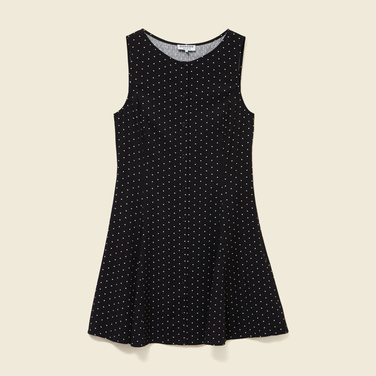 Robe fluide sans manches col rond noir femme