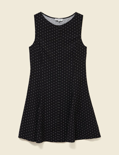 Robe fluide sans manches col rond noir femme