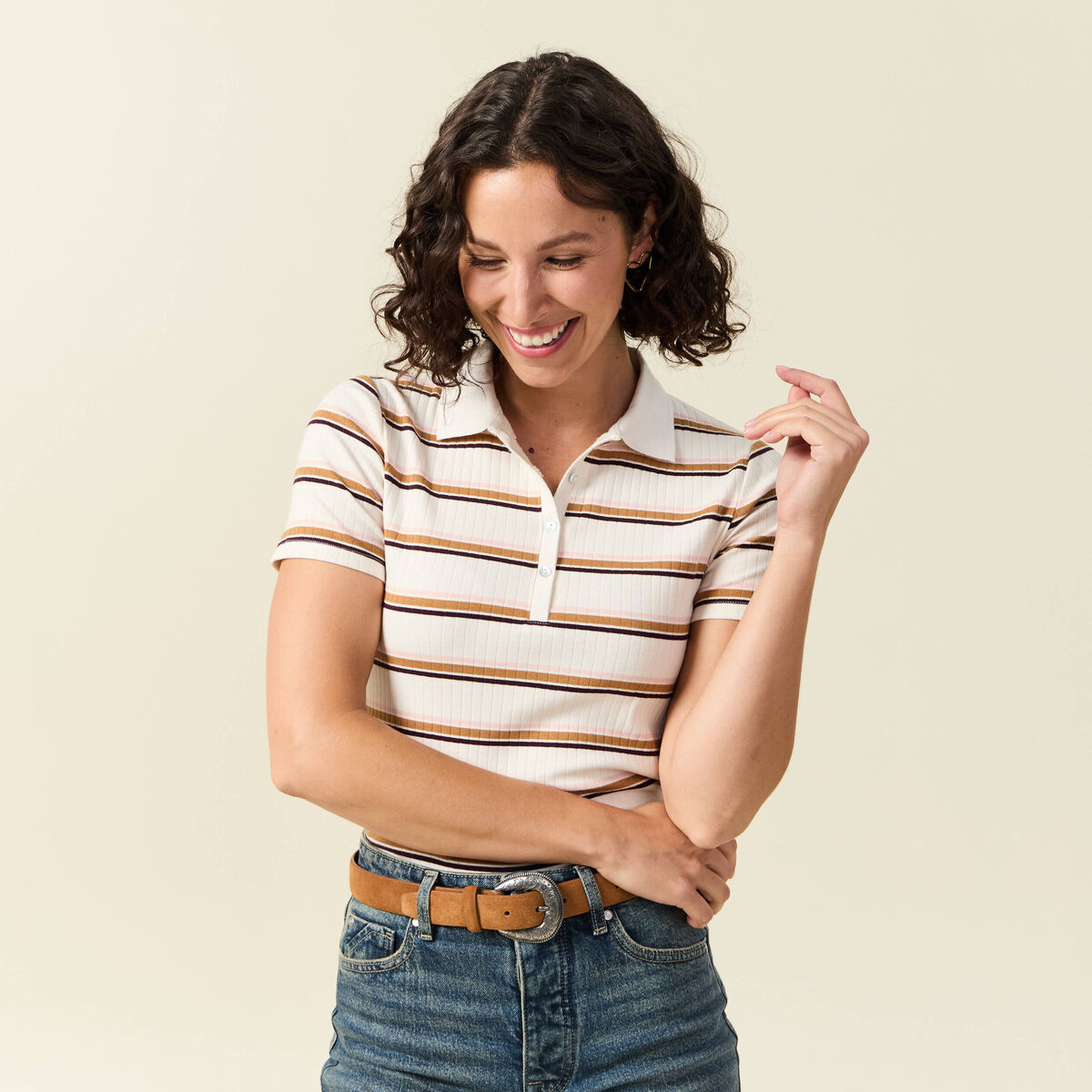TM Lewin Femmes 8 S Chemise décontractée rayée col boutonné haut à man – Retrospect Clothes