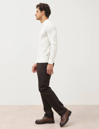 Pull manches longues ecru homme