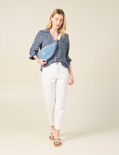 Blouse manches longues bleu marine femme
