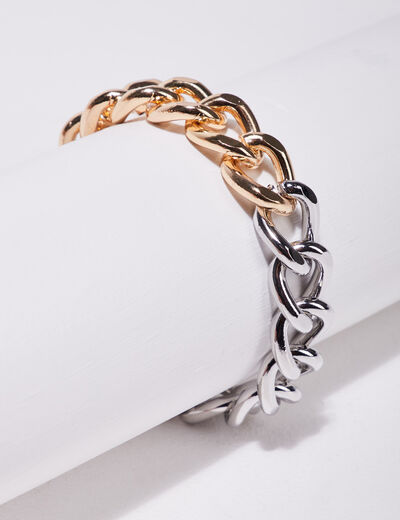 Bracelet grosse chaîne couleur or femme