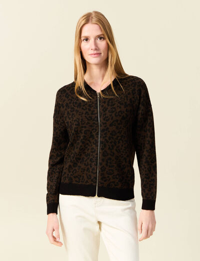 Veste manches longues terracotta femme