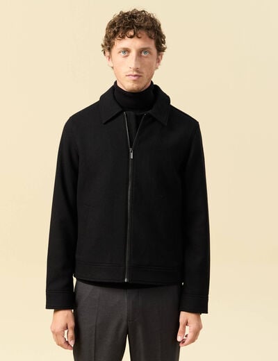 Veste oversize courte col classique noir homme