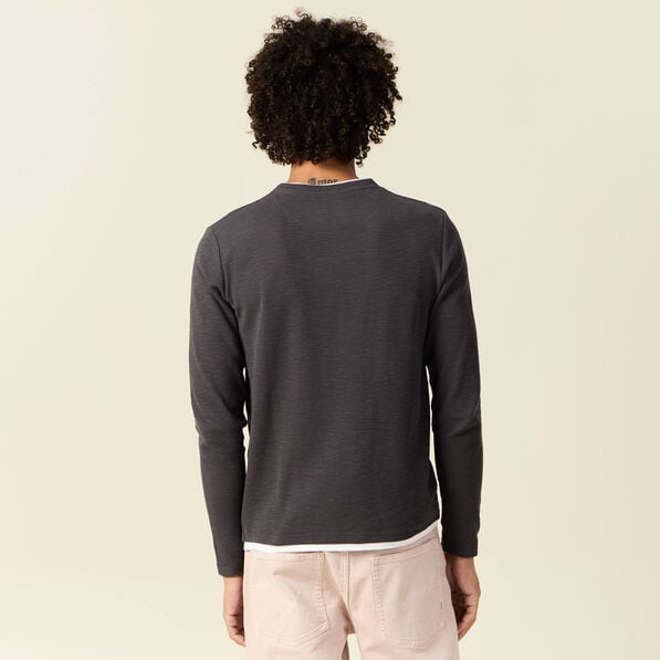 t shirt manches longues gris fonce homme T-shirt manches longues gris foncé homme