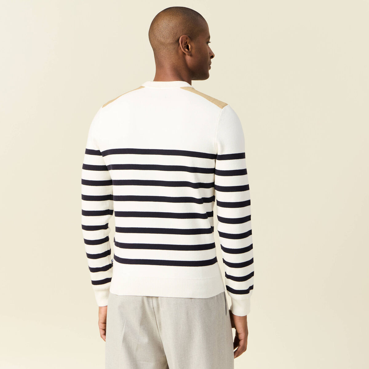Pull manches longues ecru homme