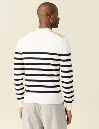 Pull manches longues ecru homme