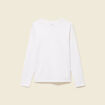 T-shirt en coton manches longues blanc femme