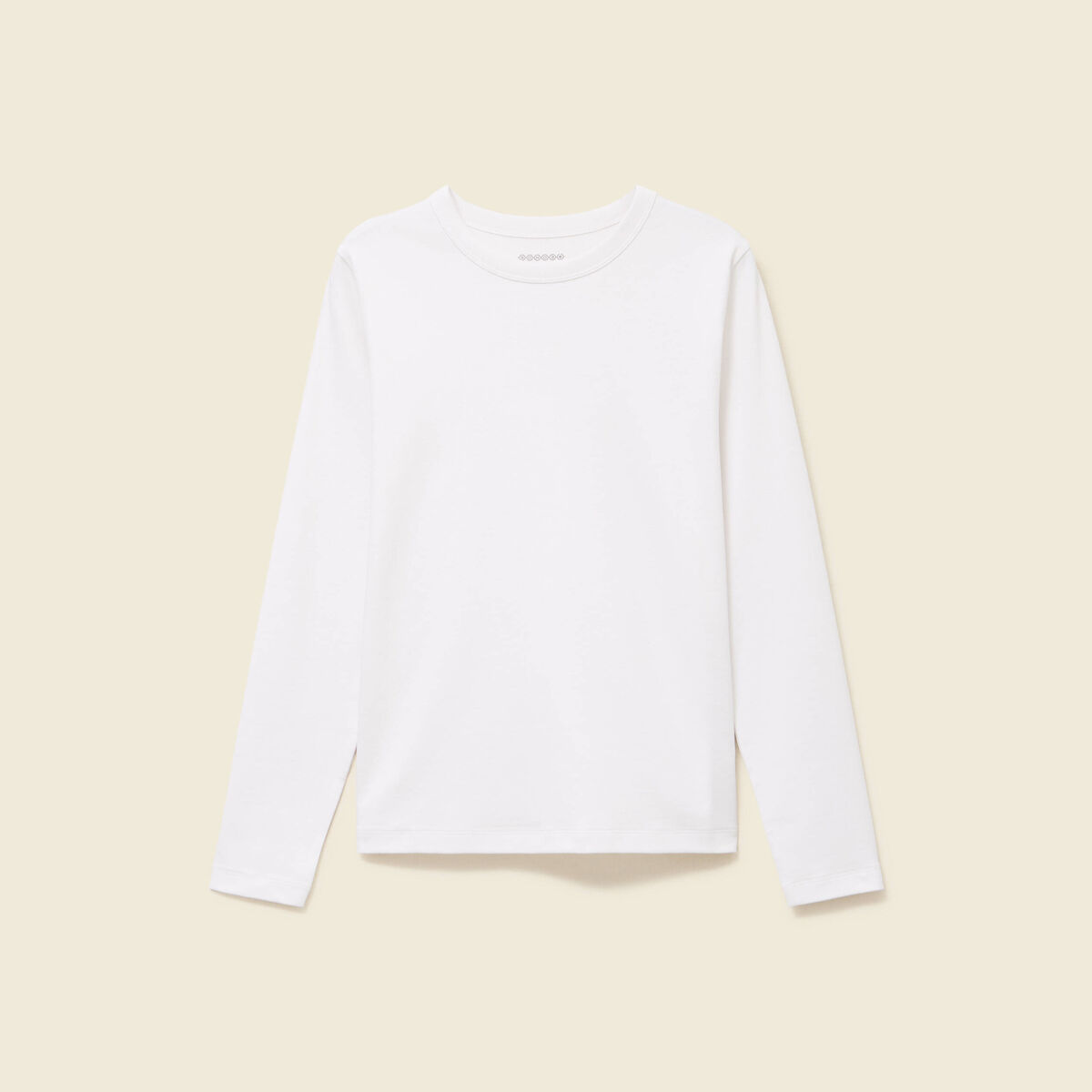 T-shirt en coton manches longues blanc femme