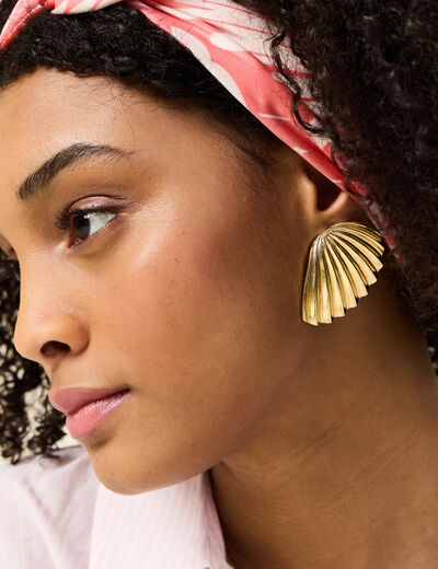 Boucles d'oreilles clous couleur or femme