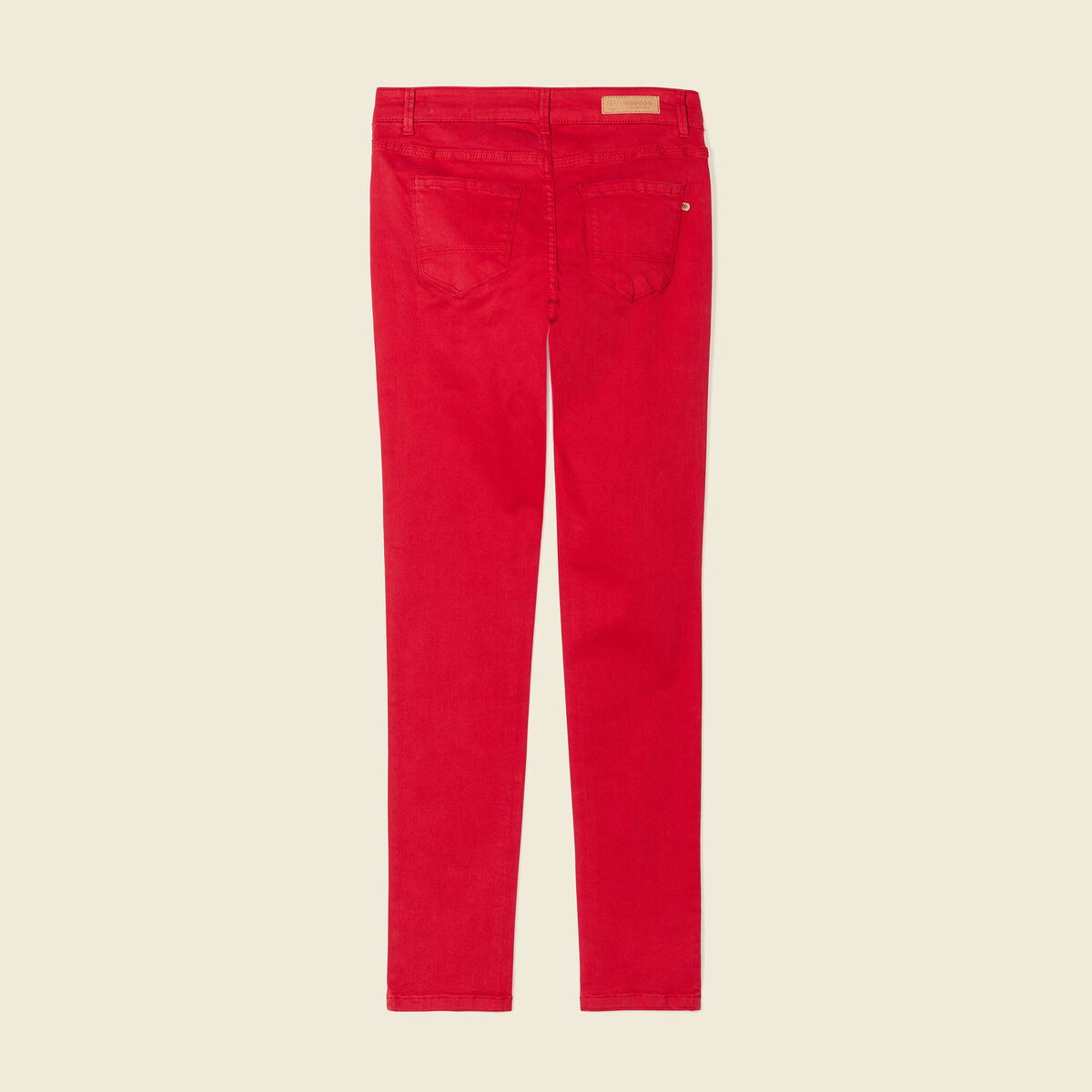 Pantalon slim rouge foncé femme