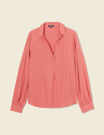 Blouse manches longues terracotta femme