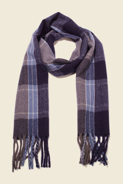 Écharpe à franges bleu clair homme